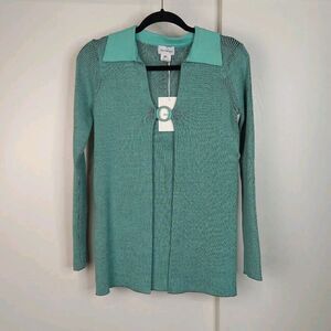 NEW Find Me Now Open Knit Ribbed Cardigan Sweater.  Women's Size M/L Blue Black